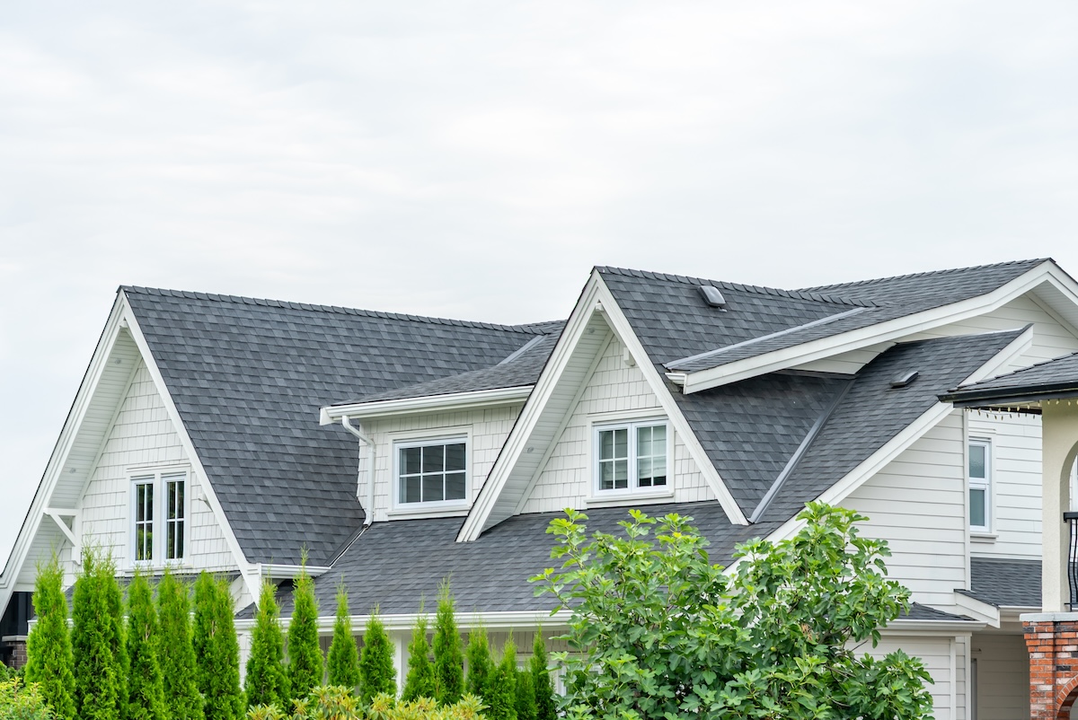 Top of house with shingle roof