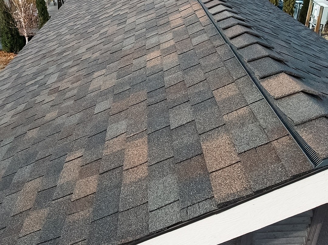 Close up of architectural asphalt shingles