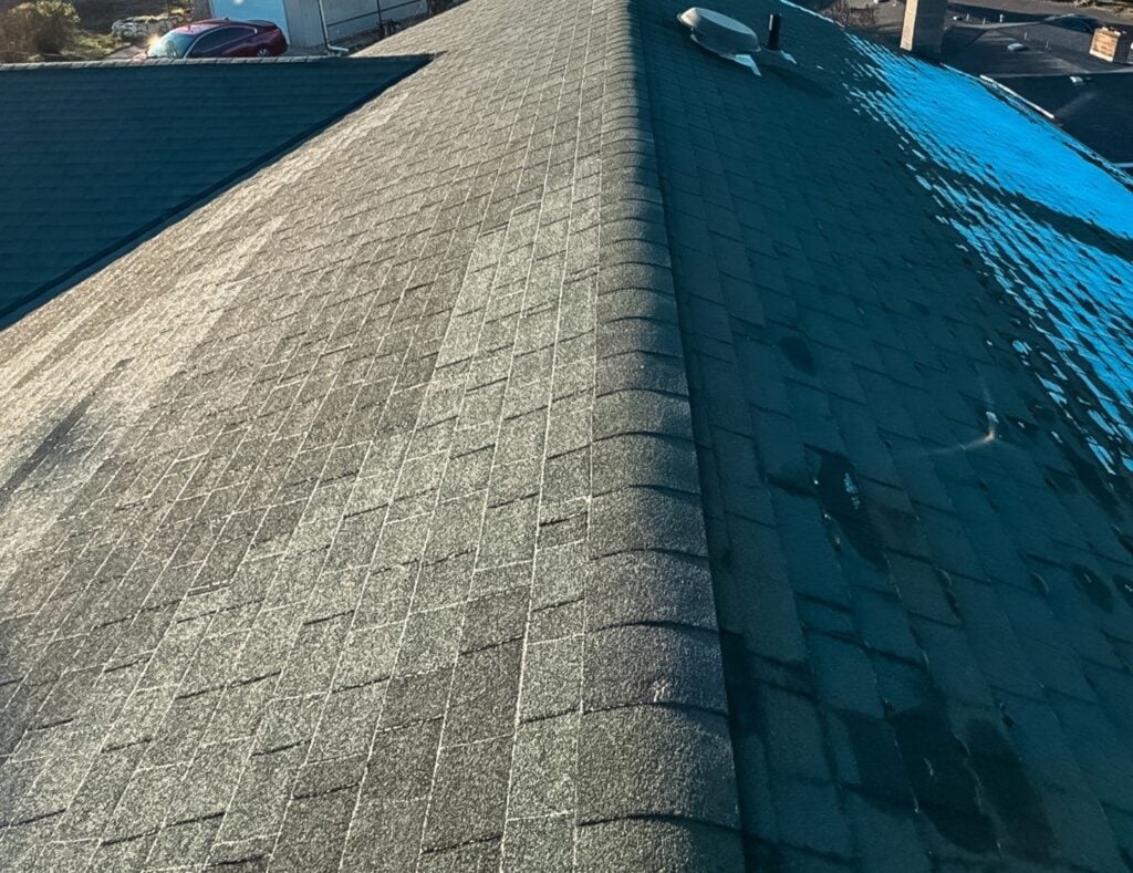 Close-up of an asphalt shingle roof