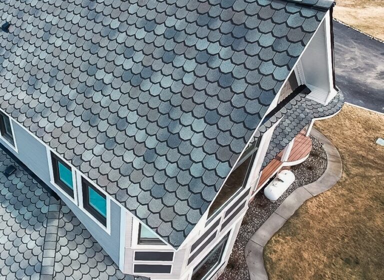 Newly installed shingle roof