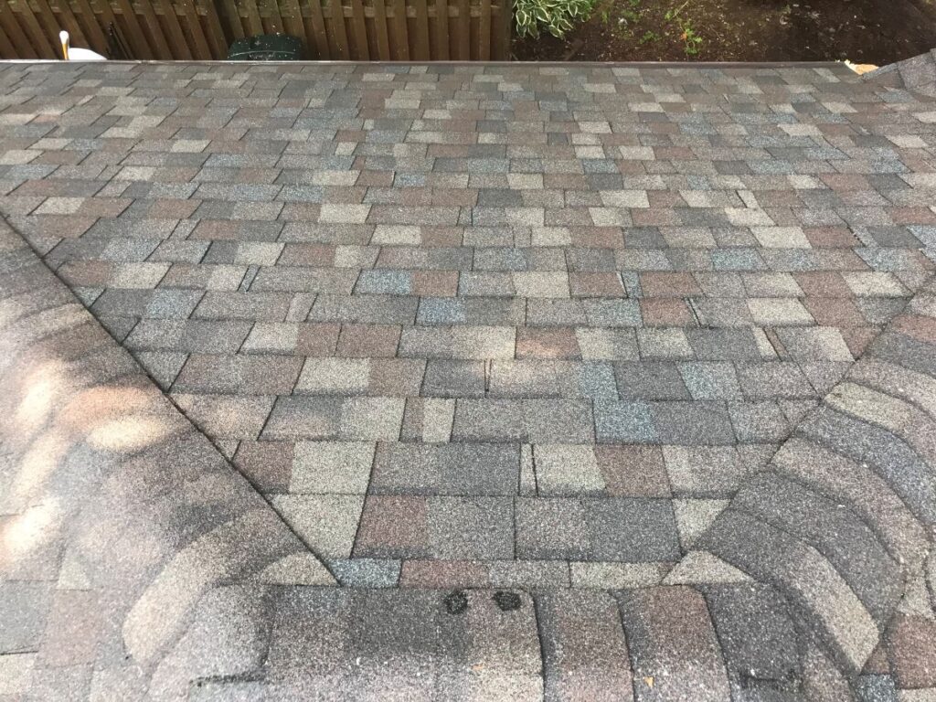 close-up of grey shingles