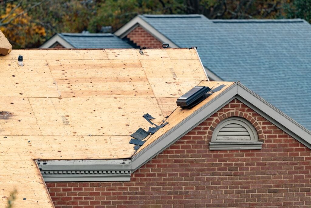 should i stay home during roof replacement shingles and wood 