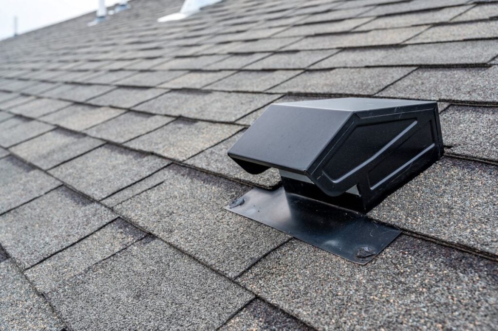 dryer vent on roof winter time shingles roof