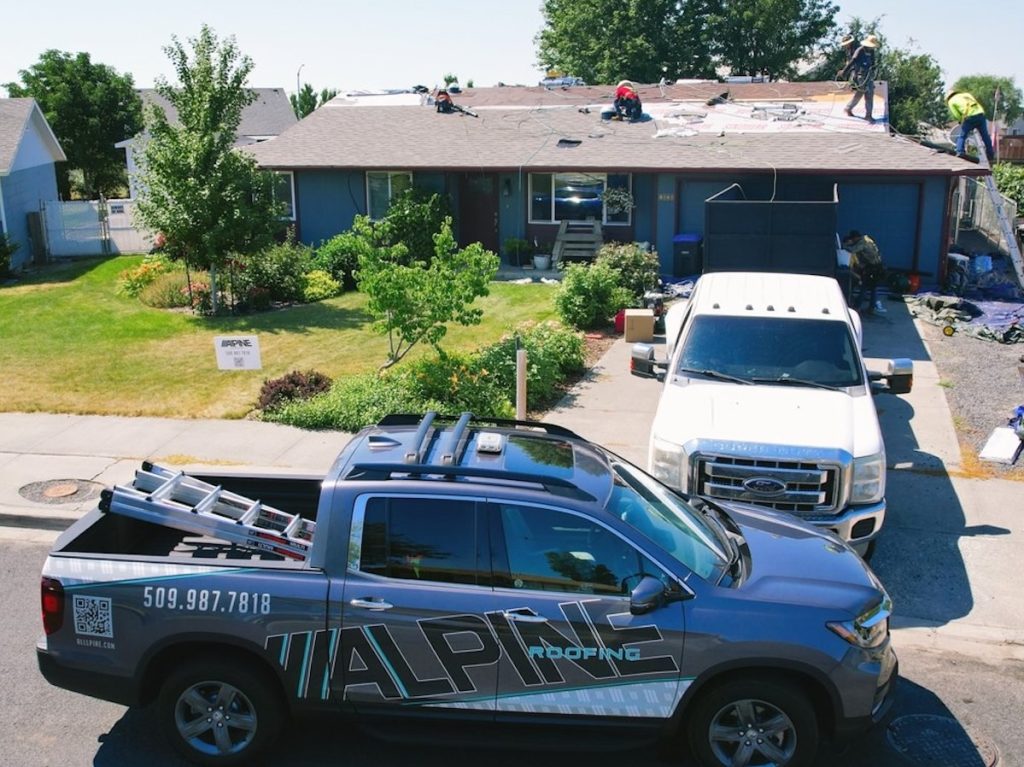 Alpine roofing truck